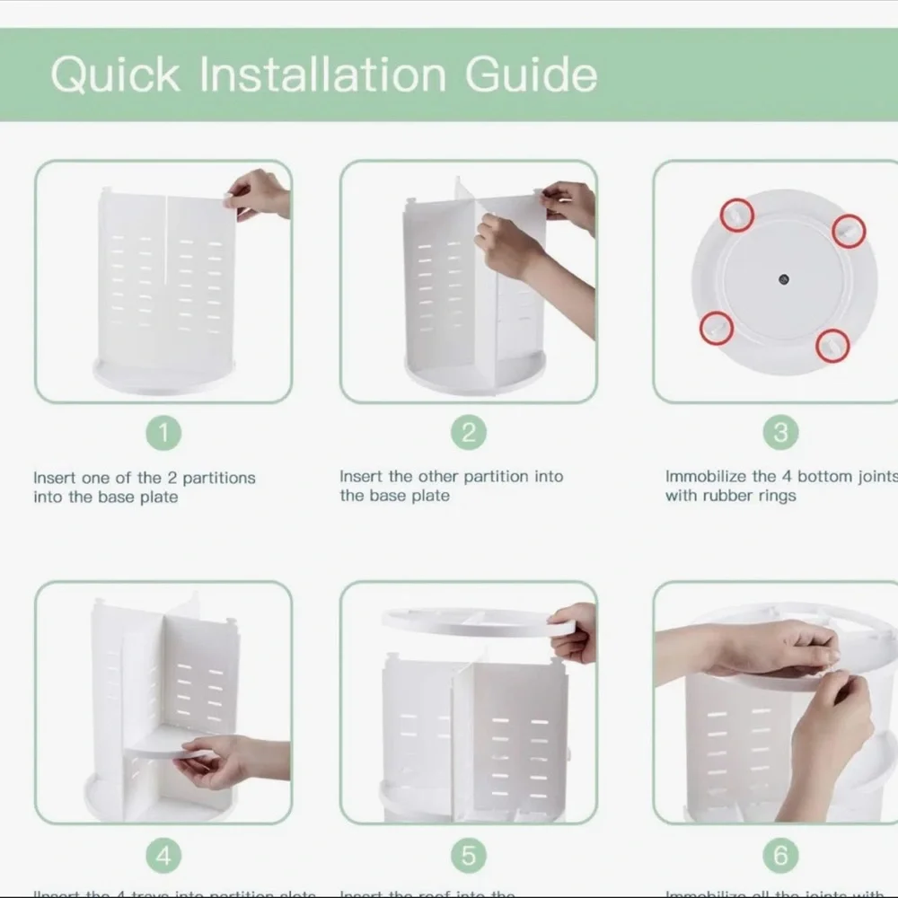 White Rotating Storage Organizer
